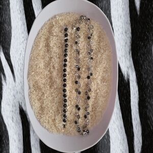 Touchstone Crystal Black & Silver Chanelle Crystal Necklace And Ice Bracelet Set